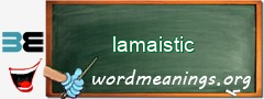 WordMeaning blackboard for lamaistic